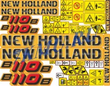 Стикеры для экскаватора-погрузчика Нью Холланд B110b